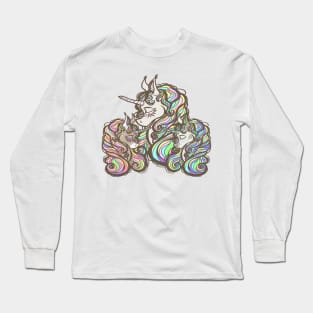 Mother of Twins Unicorn (Boy and Girl) Long Sleeve T-Shirt